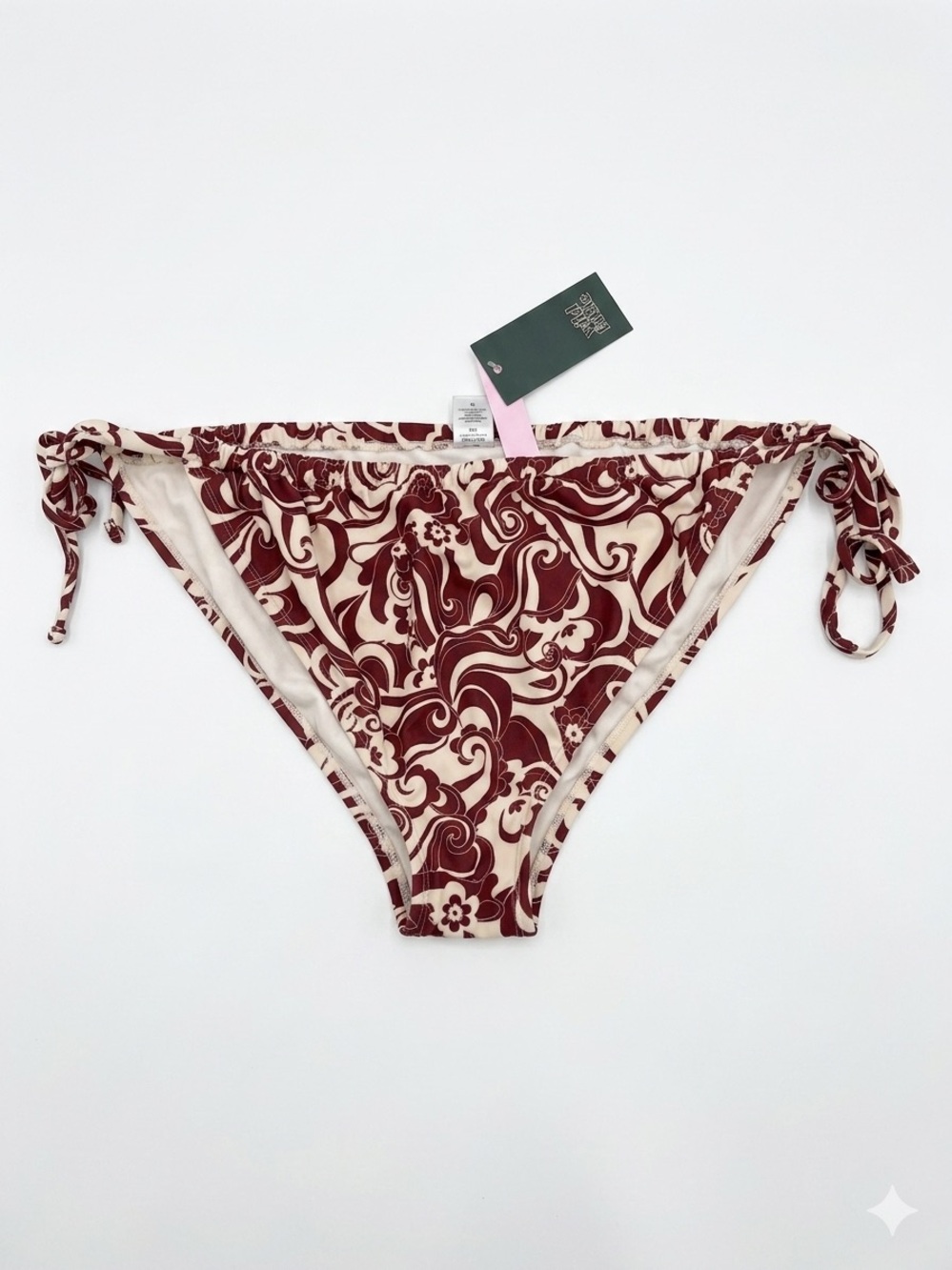 wild fable Burgundy and Cream Floral Tie-Side Bikini Bottoms